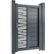 Poartă de grădină din aluminiu cu umpluturi orizontale și decorative