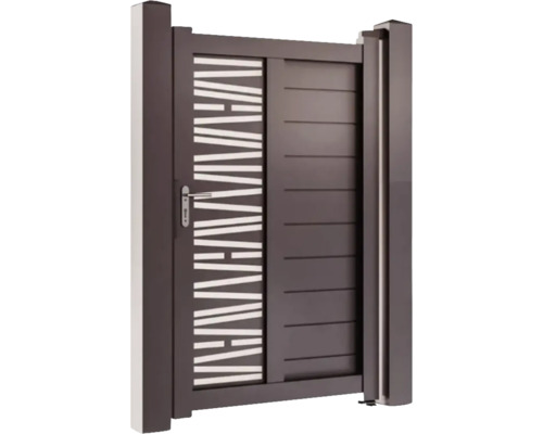 Poartă de grădină din aluminiu cu design orizontal și decorativ