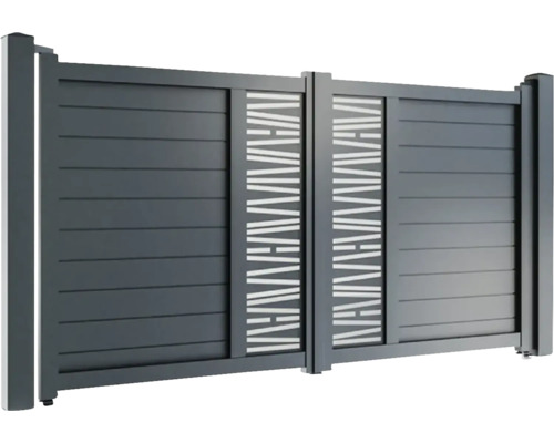 Poartă glisantă din aluminiu cu elemente decorative