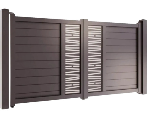 Poartă de grădină modernă din aluminiu cu lamele orizontale