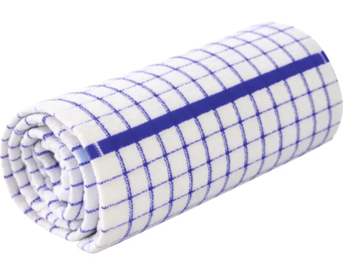 Prosop de bucătărie în carouri albastru-alb, rulat.