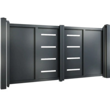 Poartă glisantă din aluminiu cu decupaje orizontale