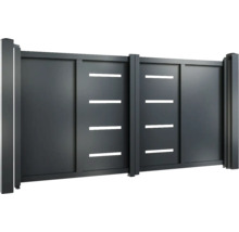 Poartă glisantă din aluminiu cu decupaje orizontale