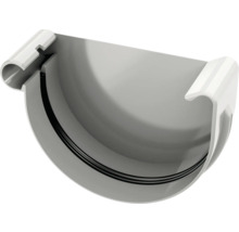 Capac de capăt pentru jgheab semirotund din plastic cu garnitură de cauciuc integrată.