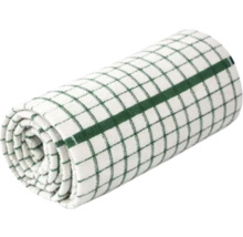 Prosop de bucătărie rulat cu model în carouri verzi.