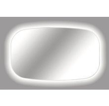 Oglindă dreptunghiulară cu colțuri rotunjite și iluminare cu LED