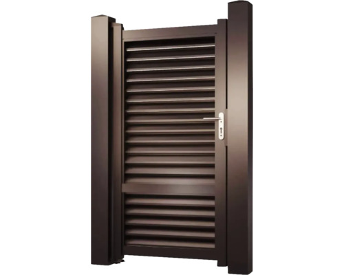 Poartă de grădină din aluminiu cu lamele orizontale