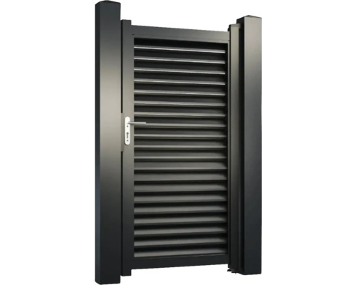 Poartă de grădină cu lamele orizontale și mâner