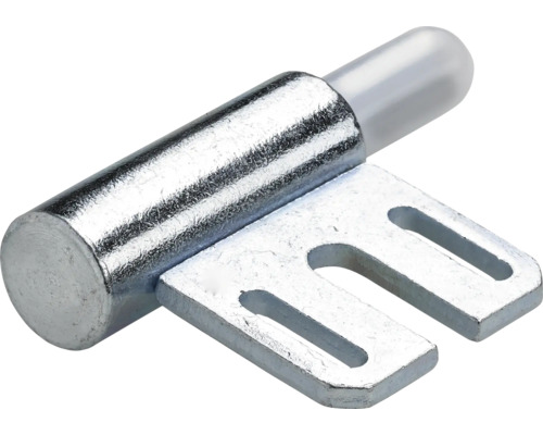 Conector metalic pentru mobilă cu știft și suport