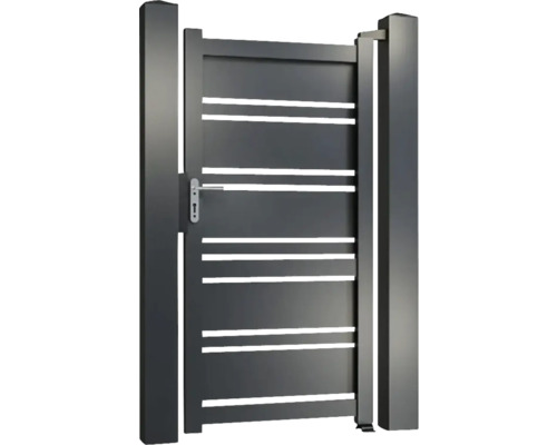 Poartă de grădină metalică cu linii orizontale