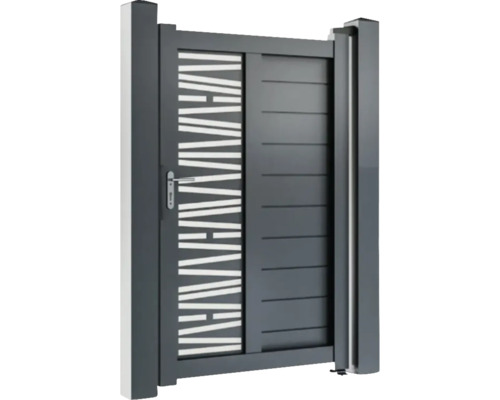 Poartă de grădină din aluminiu cu elemente decorative