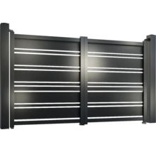 Poartă de grădină neagră cu dungi orizontale