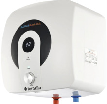 Boiler electric Aquacalda Fornello cu afișaj digital, buton de reglare a temperaturii și indicatoare pentru încălzire și alimentare.