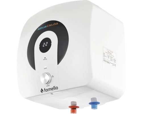 Boiler electric Aquacalda Fornello cu afișaj digital și buton de reglare manuală.