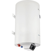 Boiler electric vertical alb cu afișaj digital și buton rotativ.