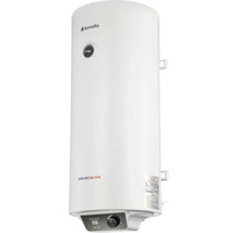 Boiler electric vertical Fornello AQUACALDA cu afișaj digital al temperaturii și buton de reglare.