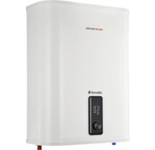 Boiler electric alb Aquacalda Fornello cu afișaj digital și buton rotativ.
