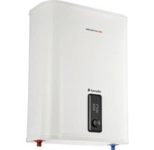 Boiler electric Aquacalda Fornello alb cu afișaj digital și buton rotativ pentru reglarea temperaturii.