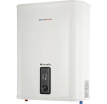 Boiler electric Aquacalda Fornello alb cu afișaj digital și buton rotativ de control negru.