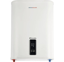 Boiler electric alb Aquacalda Fornello cu afișaj digital și buton rotativ de reglare.