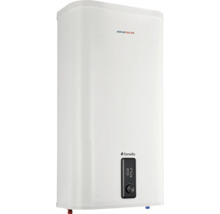 Boiler electric de apă în alb cu afișaj digital, buton rotativ, Aquacalda Logo și Fornello Logo.