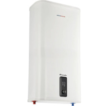 Boiler electric alb Aquacalda Fornello, vertical, cu afișaj digital și buton de reglare.