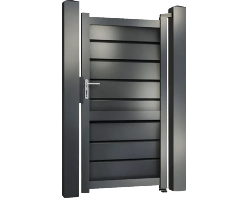 Poartă de grădină metalică, individuală, cu mâner