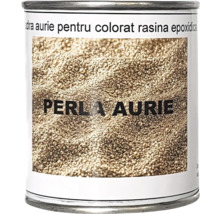 Pigment pudră auriu Perla Aurie pentru colorarea rășinii epoxidice într-o doză metalică.