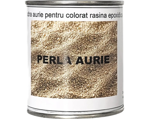 Pigment pudră auriu Perla Aurie pentru colorarea rășinii epoxidice într-o doză metalică.
