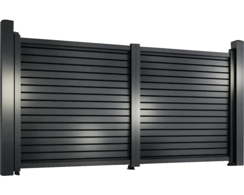 Poartă glisantă din aluminiu cu lamele orizontale pentru exterior