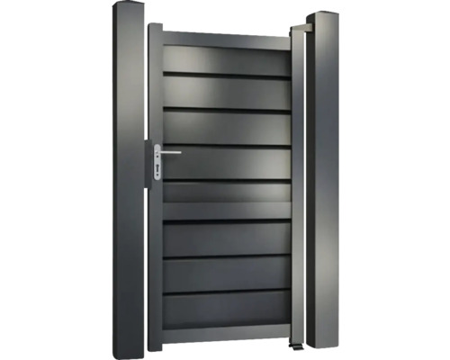 Poartă de grădină din aluminiu cu lamele orizontale