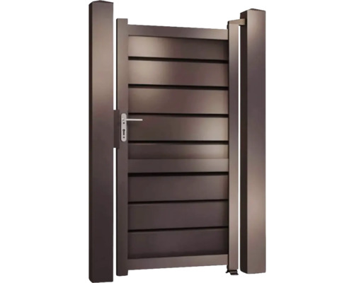 Poartă de grădină cu lamele orizontale și mâner