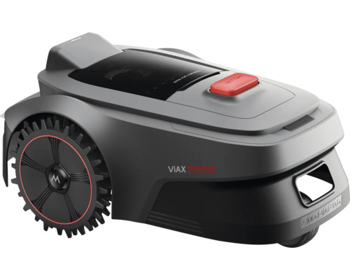 Robot de tuns iarba gri cu buton de oprire roșu