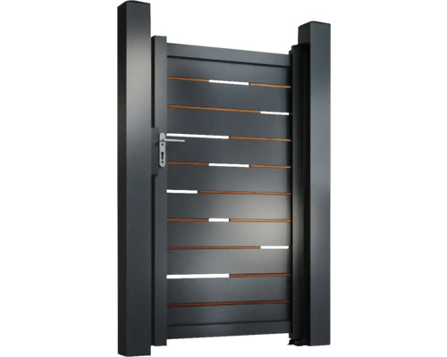 Poartă de grădină modernă din aluminiu cu lamele orizontale