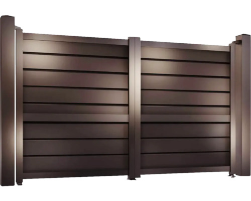 Poartă glisantă din lamele orizontale pentru exterior