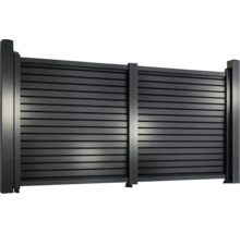 Poartă de grădină din aluminiu cu lamele orizontale