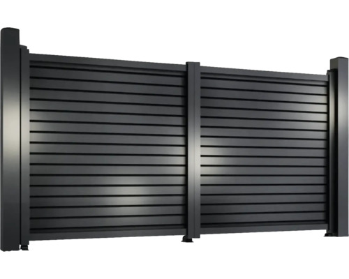 Poartă de grădină din aluminiu cu lamele orizontale