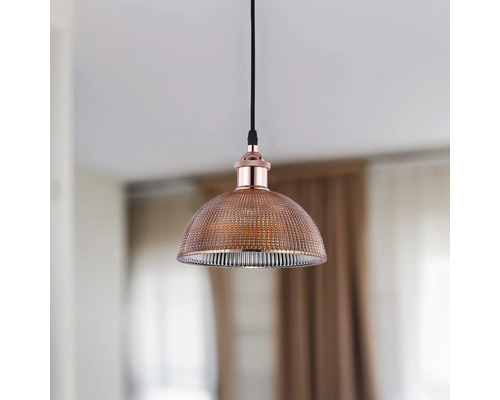 Lustr cu abajur din sticlă