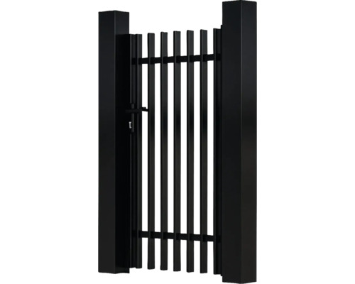 Poartă de grădină neagră cu bare verticale