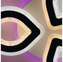 Lumină de plafon cu patru elemente de iluminat, pietre decorative și diferite culori de lumină