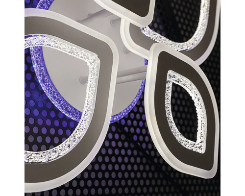 Lumină de plafon cu design de frunze și elemente de cristal