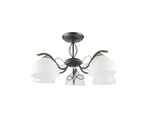 Lumină de tavan cu cinci abajururi din sticlă