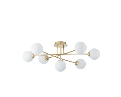 Lumină de plafon cu șapte globuri de sticlă