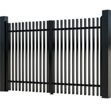 Poartă de grădină neagră din metal cu bare verticale