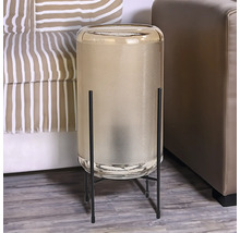 Lampă decorativă din sticlă cu bază metalică neagră