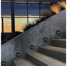 Scară cu lumini încorporate și vegetație