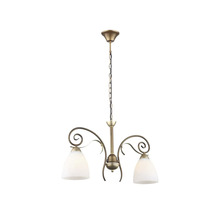 Lumină suspendată cu două becuri și design cu lanț