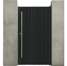 Poartă de grădină cu stâlpi de beton și lamele