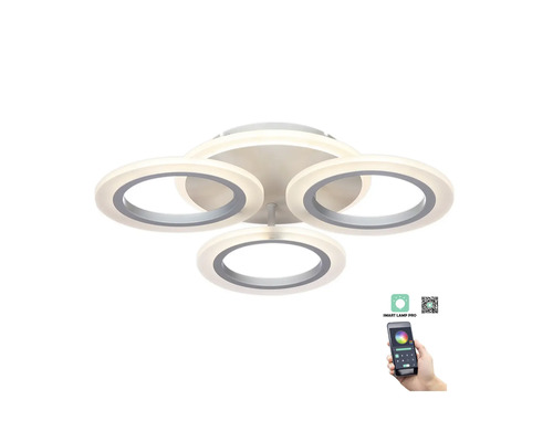 Lumină de plafon cu LED cu patru inele și control prin smartphone