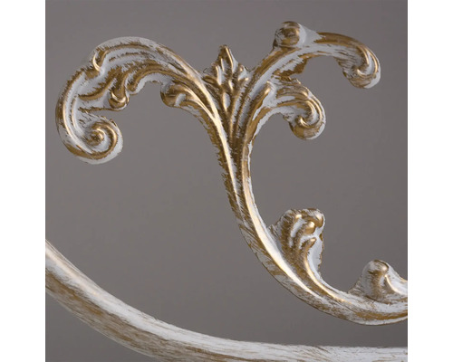 Elemente metalice decorate în aspect auriu și alb